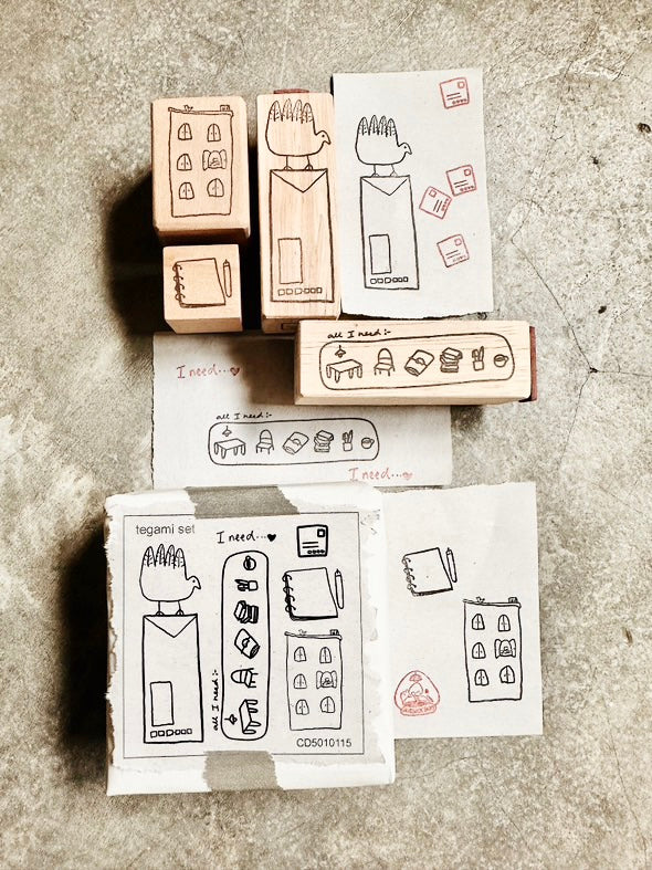 NEW! Catdoo - TEGAMI | 4pcs Rubber Stamp set