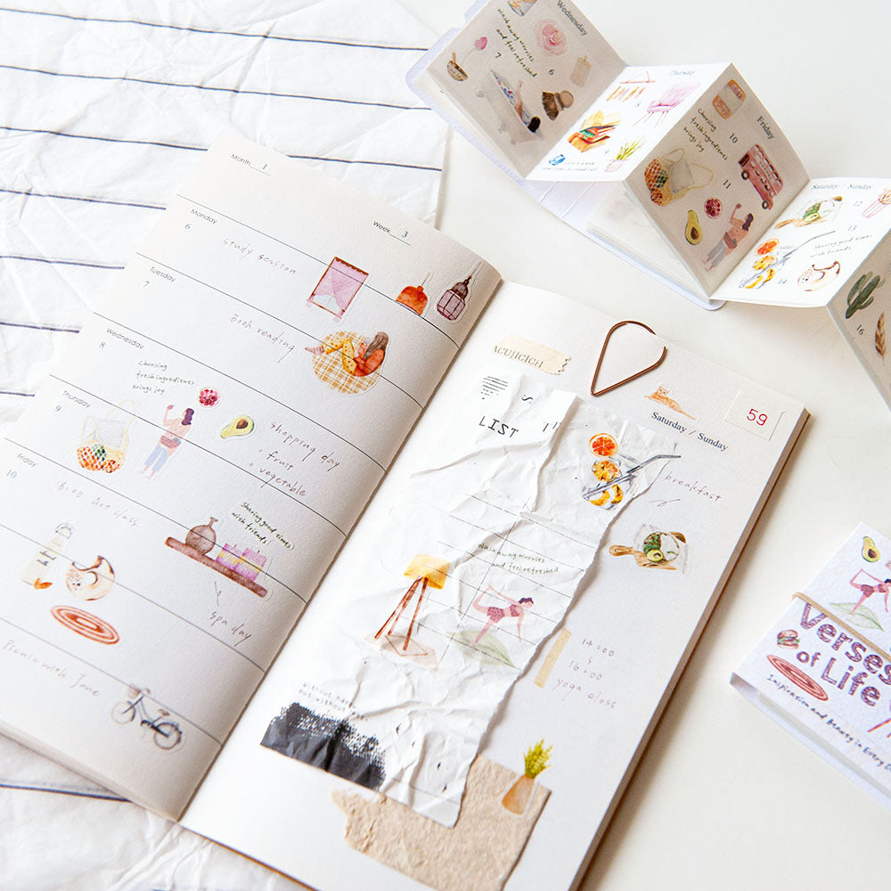 MU_lifestyle - Versers of Life | Page-turn | Kiss-cut | Washi Tape | Release Paper Book