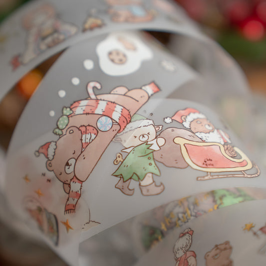 NEW! Sho Littlehappiness - BEARY CHRISTMAS | 4cm PET Tape | Gold Foil | Release Paper