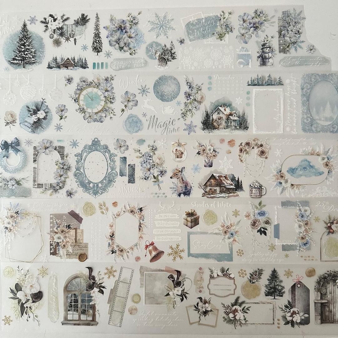 NEW! Journal Pages - Snow Way Out| 7.5cm Crystal PET Tape | Release Paper