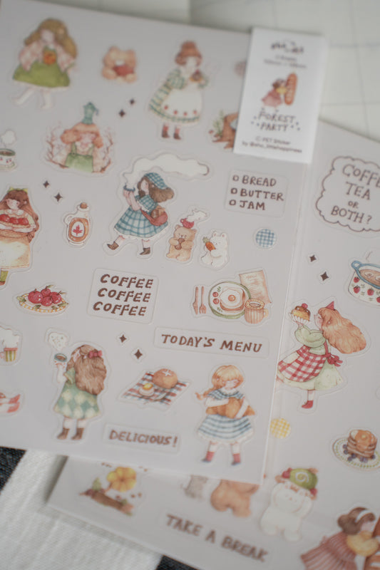 NEW! Sho Little Happiness - Forest Party | Kiss-cut | 2 Sheets | Different Design | PET Sticker