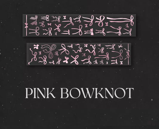 NEW! Life Tape - Pink Bowknot | Kiss-cut | Silver Foil | 4.5cm PET Tape | Release Paper | 5M