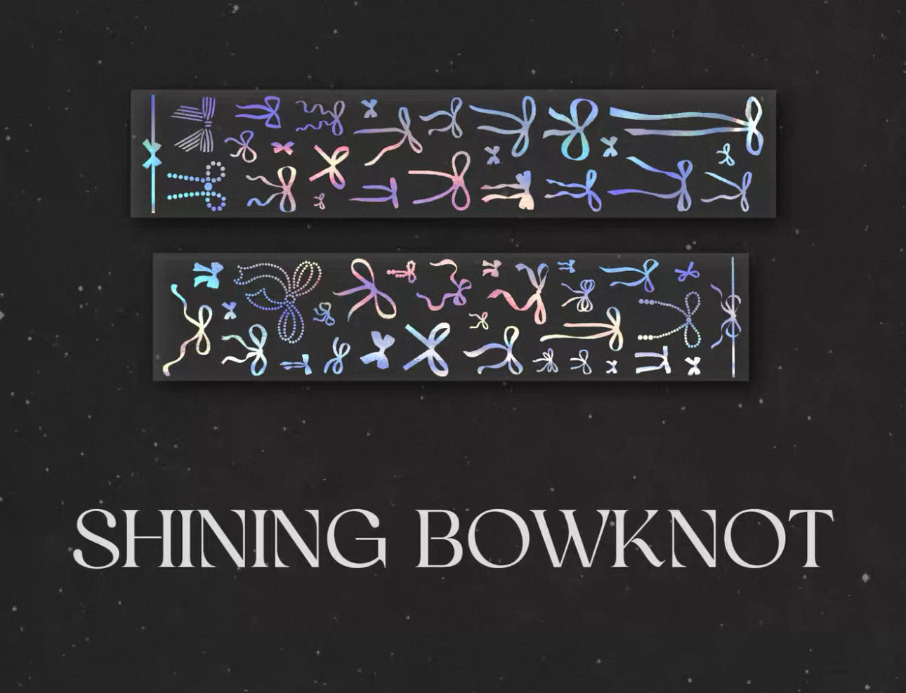 NEW! Life Tape - Shining Bowknot | Kiss-cut | Laser Silver | 4.5cm PET Tape | Release Paper | 5M