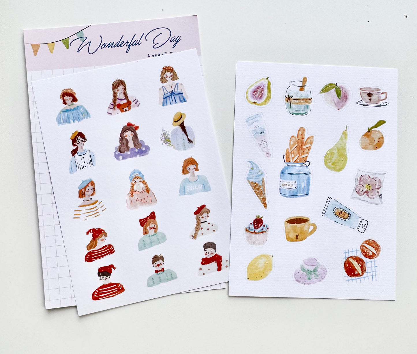 NEW! Lynn Illustration - Wonderful Day | Washi Paper Sticker | 2 Sheets Sticker