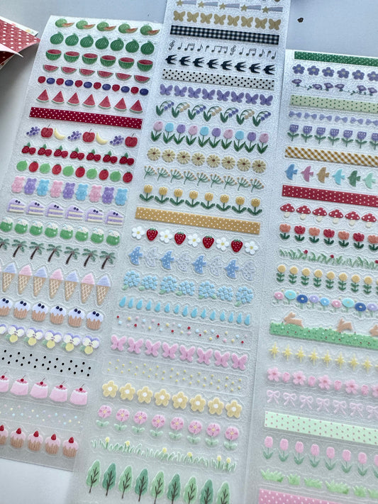 NEW! CCXX Studio - Strip Stickers | Kiss-cut | 6cm Glitter PET Tape | Release Paper | 5M
