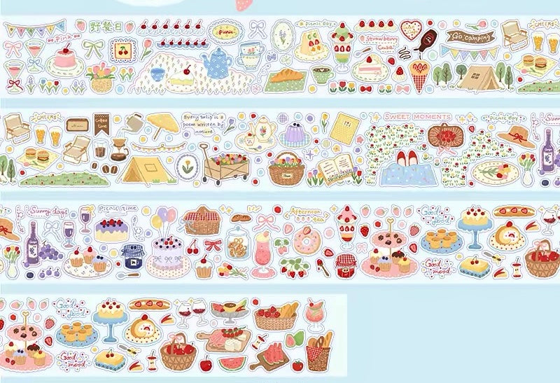 NEW! CCXX Studio - Strawberry Cake | Kiss-cut | 6cm Tape | Release Paper | 5M