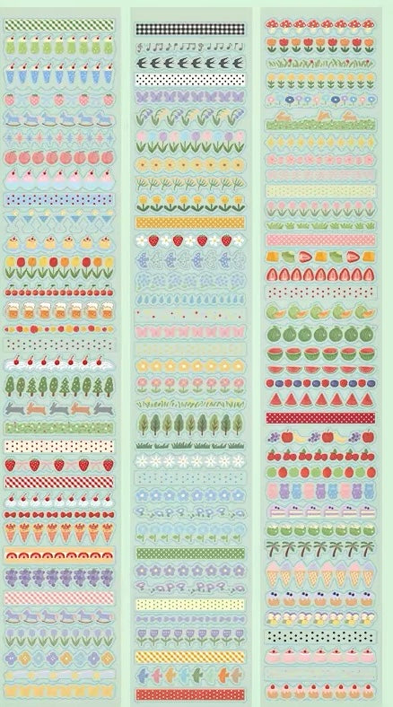 NEW! CCXX Studio - Strip Stickers | Kiss-cut | 6cm Glitter PET Tape | Release Paper | 5M