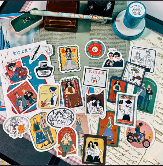 NEW! La Dolce Vita - Aiya Bungu Stationery store 10th Anniversary Sticker Set 24 Sheets | 24pcs Stickers