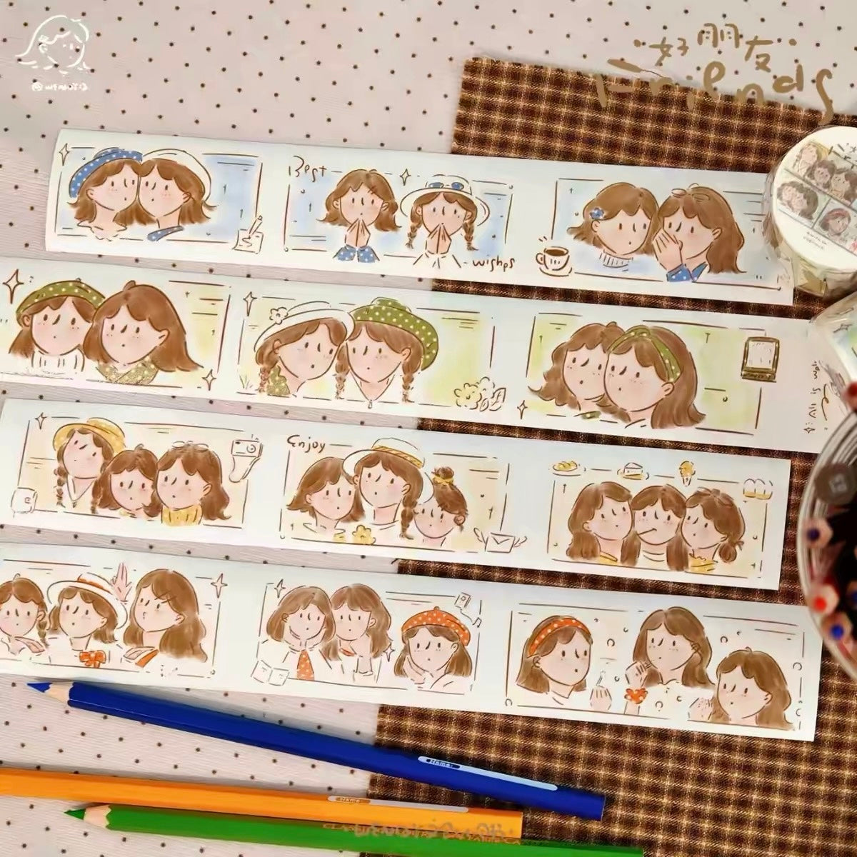NEW! Wendy - Friends | Kiss-cut | 4cm Washi Tape | Release Paper | 5M
