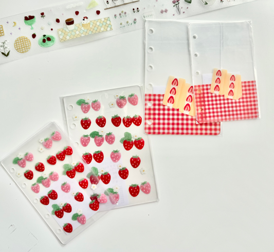 NEW! CCXX Studio - Strawberry | Acrylic Card with Holes | M5/A7 Divider Page | Journal Accessories