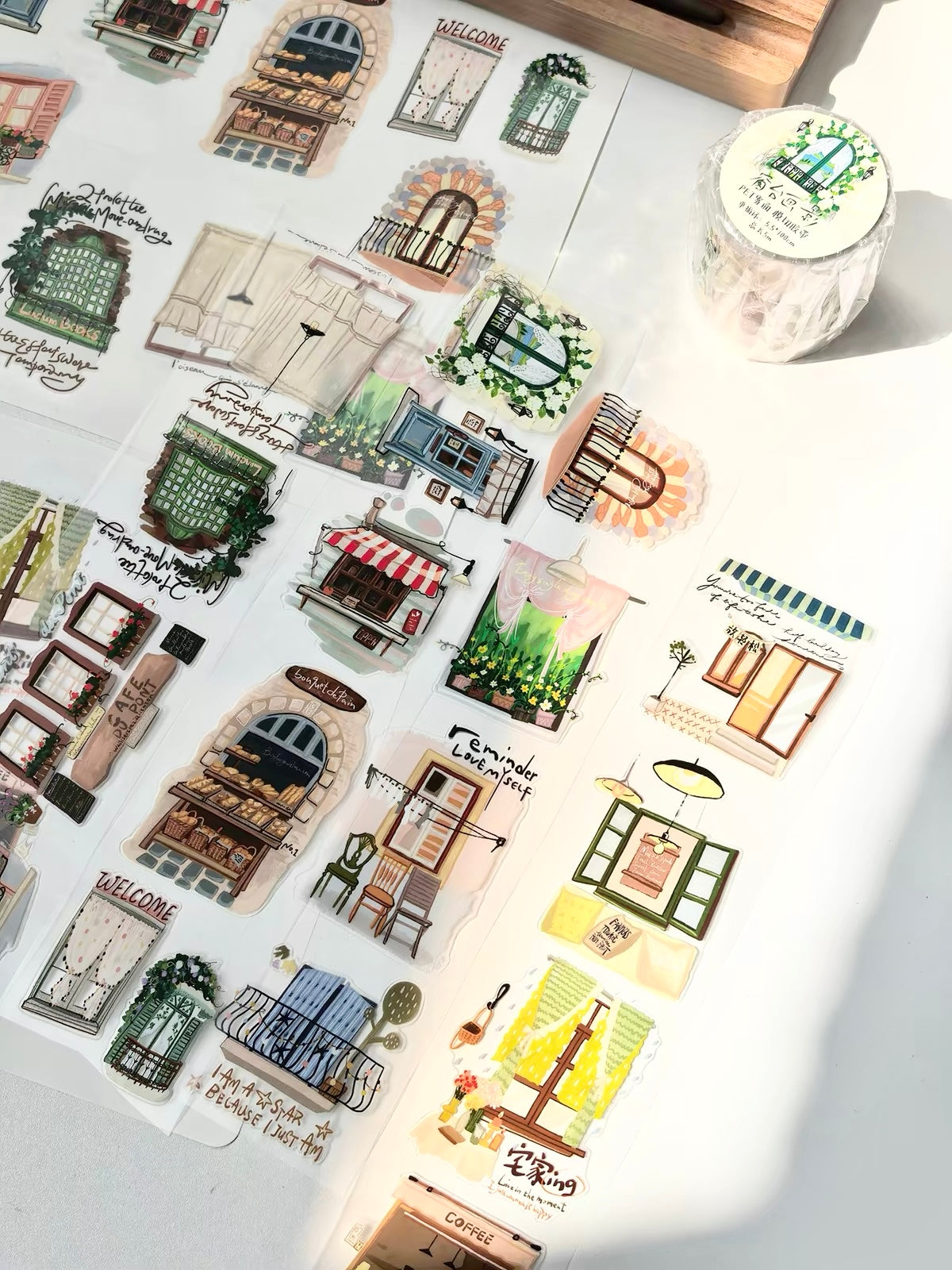 NEW! Waiting (Dengdeng) Studio - Window Sketches | Kiss-cut | 5.5cm PET Tape | Release Paper | 5M