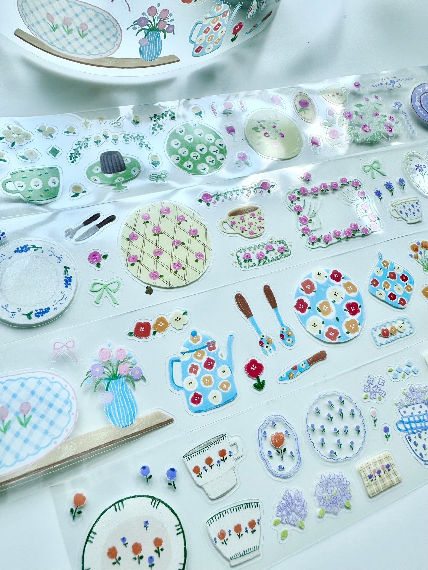NEW! CCXX Studio - Garden Tableware | Kiss-cut | 4cm PET Tape | Release Paper | 5M