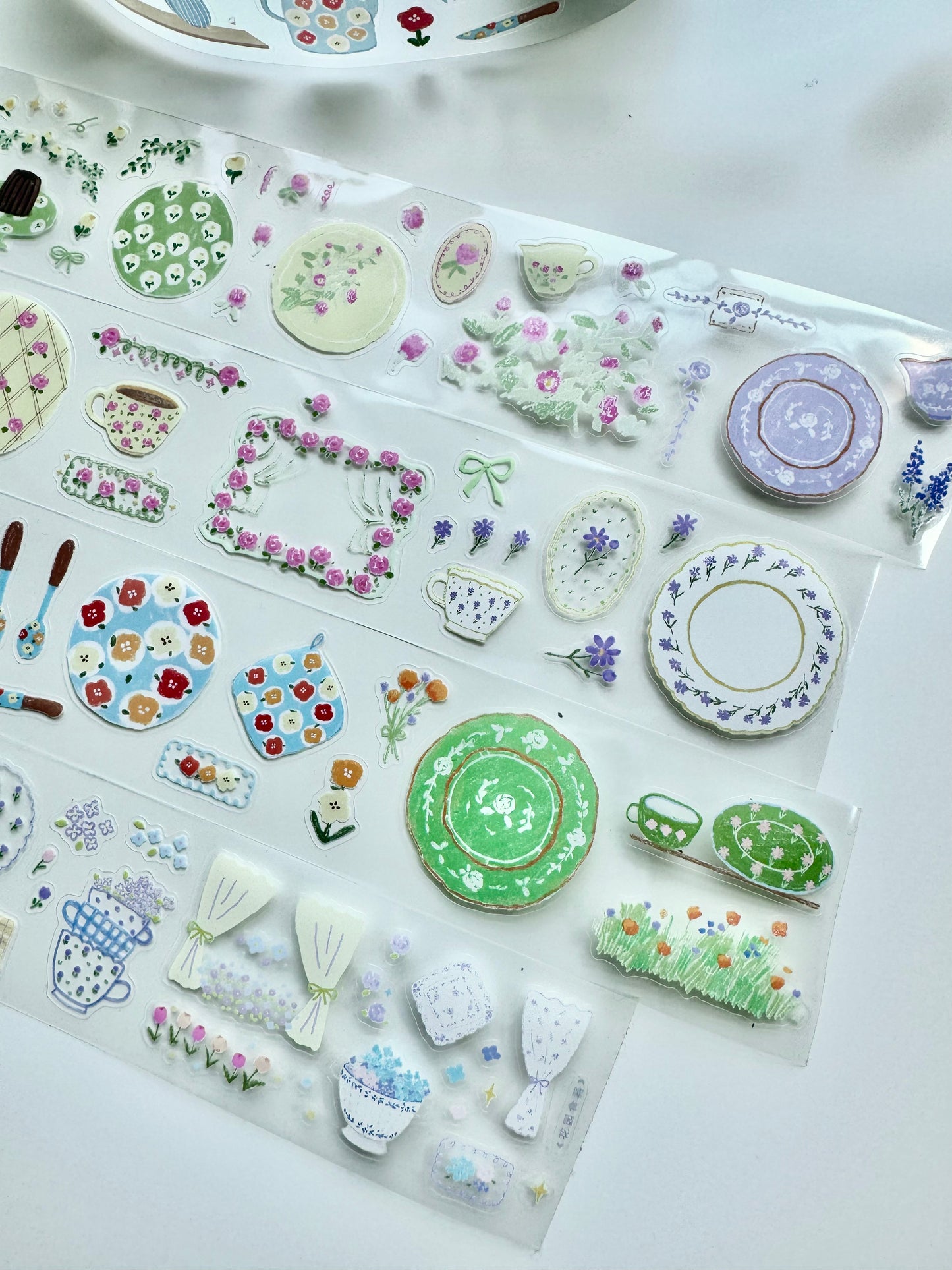 NEW! CCXX Studio - Garden Tableware | Kiss-cut | 4cm PET Tape | Release Paper | 5M
