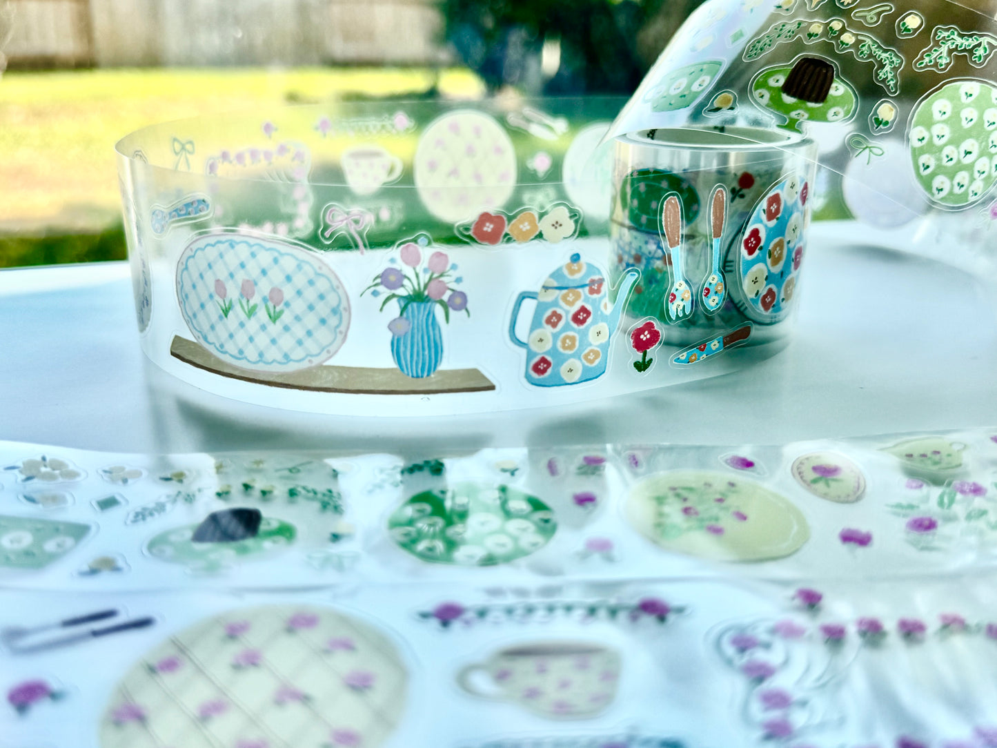 NEW! CCXX Studio - Garden Tableware | Kiss-cut | 4cm PET Tape | Release Paper | 5M