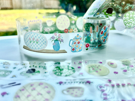 NEW! CCXX Studio - Garden Tableware | Kiss-cut | 4cm PET Tape | Release Paper | 5M