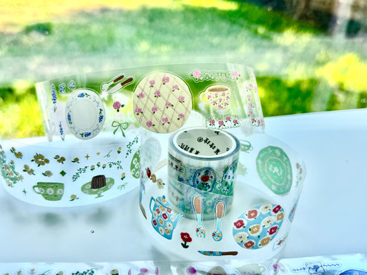 NEW! CCXX Studio - Garden Tableware | Kiss-cut | 4cm PET Tape | Release Paper | 5M