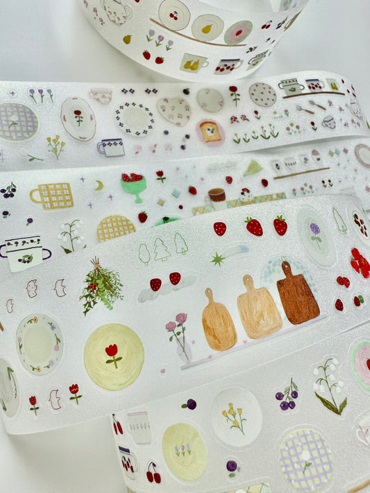 NEW! CCXX Studio - Forest Tableware | Kiss-cut | 4.5cm PET Tape | Release Paper | 5M