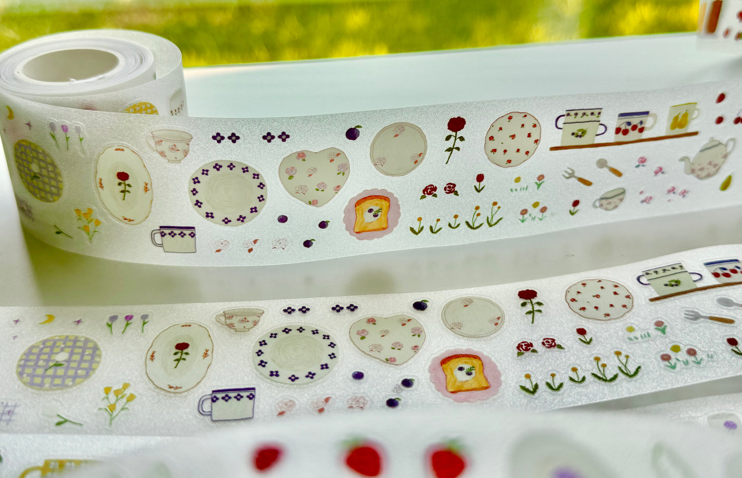 NEW! CCXX Studio - Forest Tableware | Kiss-cut | 4.5cm PET Tape | Release Paper | 5M