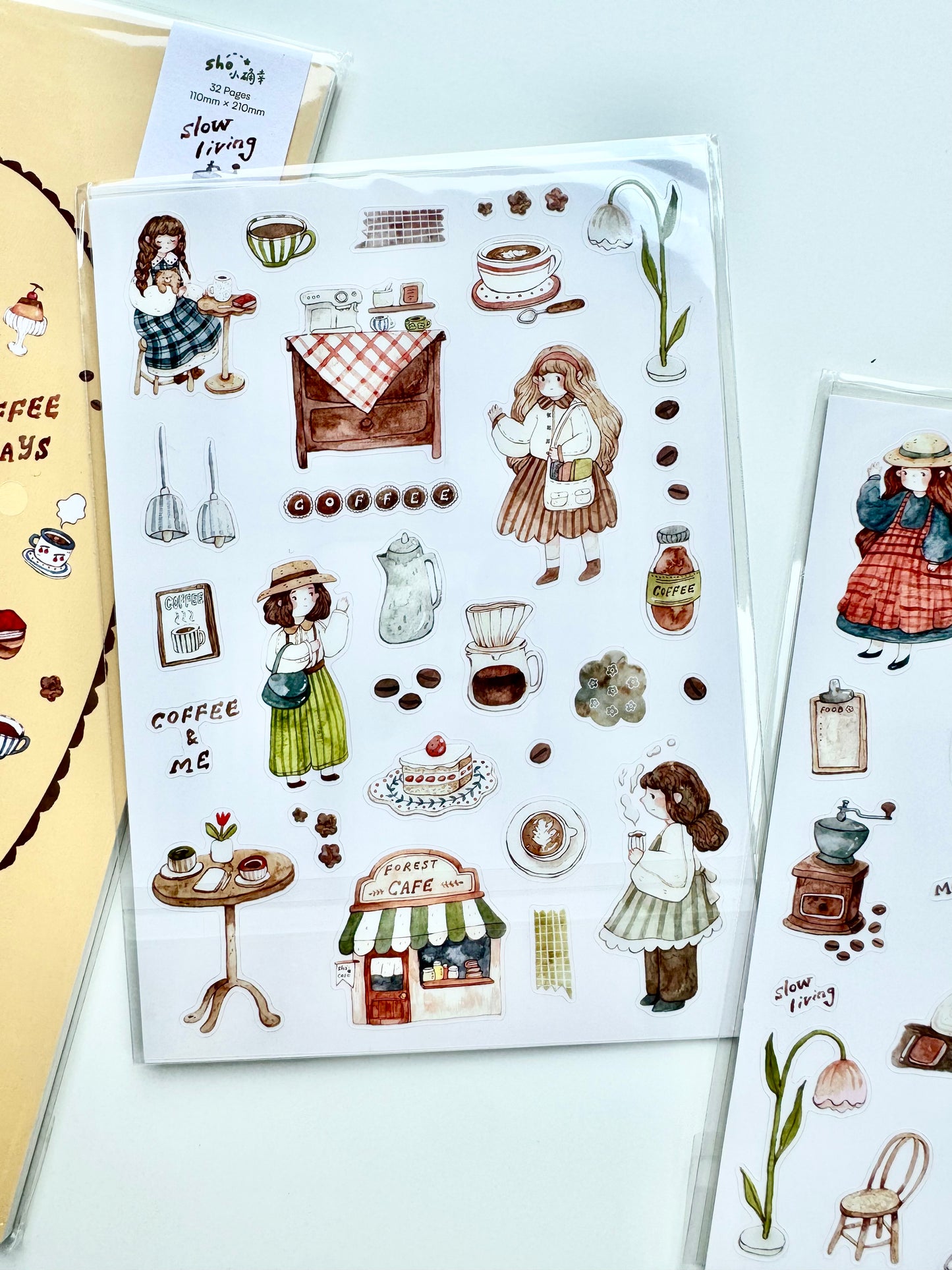 NEW! Sho Little Happiness - Coffee Days | Kiss-cut | 2 Sheets | Different Design | Sticker
