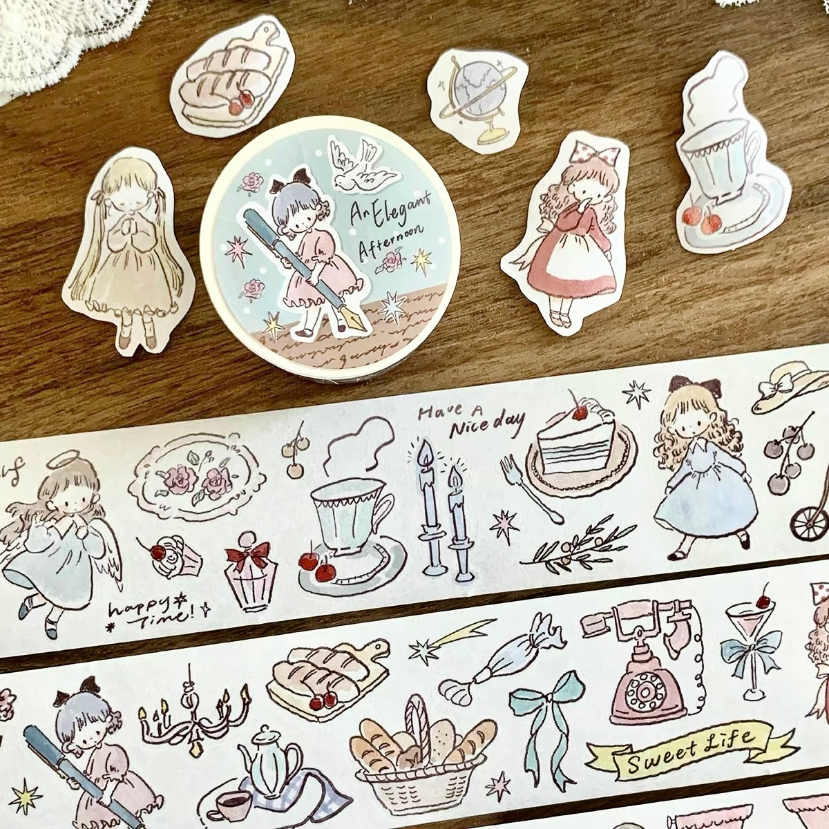 NEW! Molinta - An Elegant Afternoon | Kiss-cut | 4.5cm Washi Tape | Release Paper | 5M