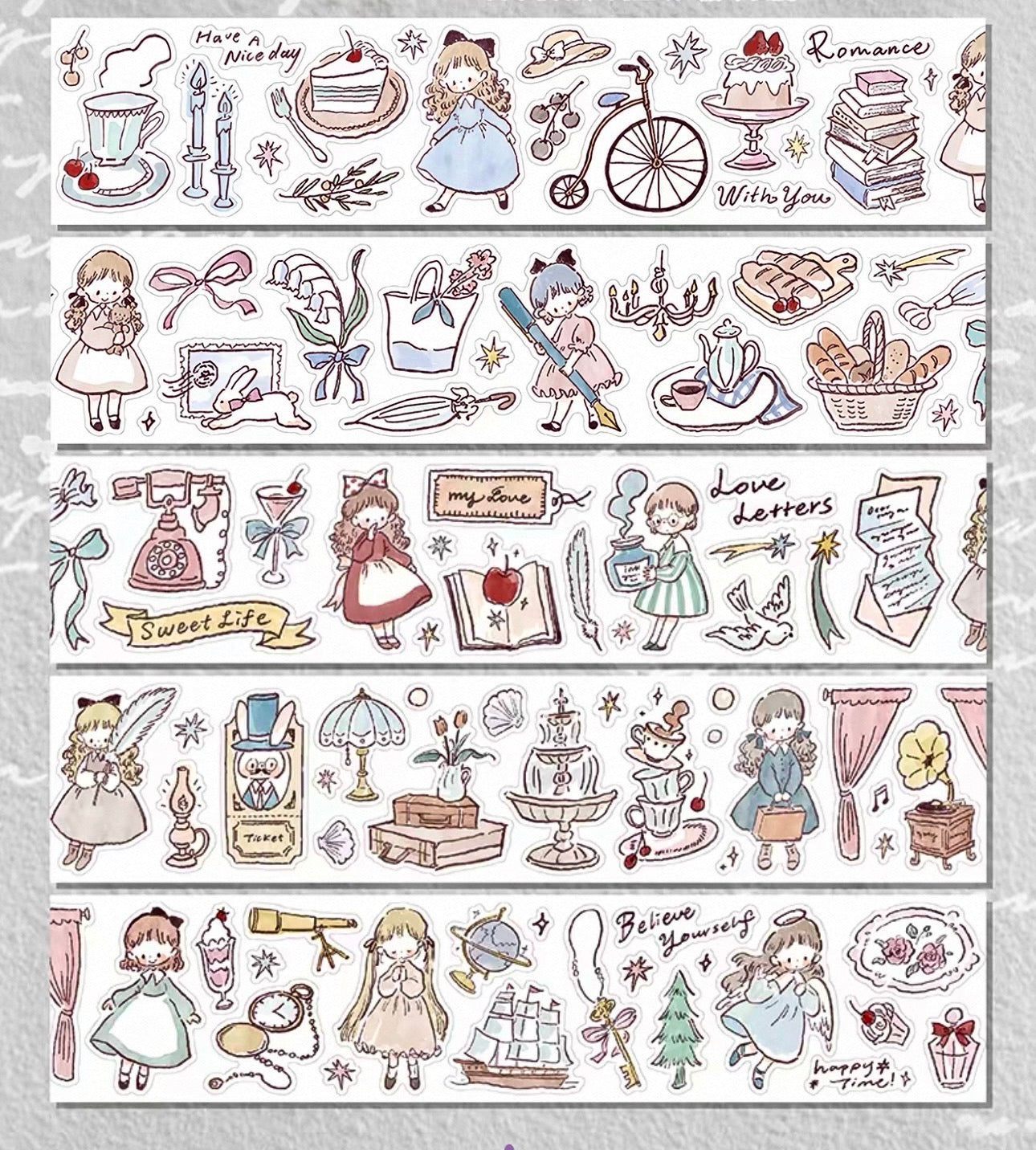 NEW! Molinta - An Elegant Afternoon | Kiss-cut | 4.5cm Washi Tape | Release Paper | 5M