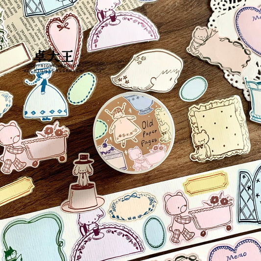 NEW! Molinta - Old Paper Pages | Kiss-cut | 5cm Special Paper Tape | Release Paper | 5M