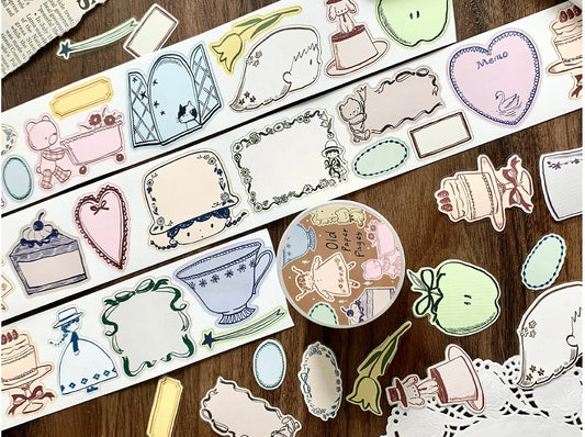 NEW! Molinta - Old Paper Pages | Kiss-cut | 5cm Special Paper Tape | Release Paper | 5M