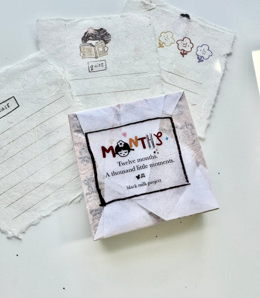 Black Milk Project - This Moment | Month Set | 12pcs Rubber Stamp Set