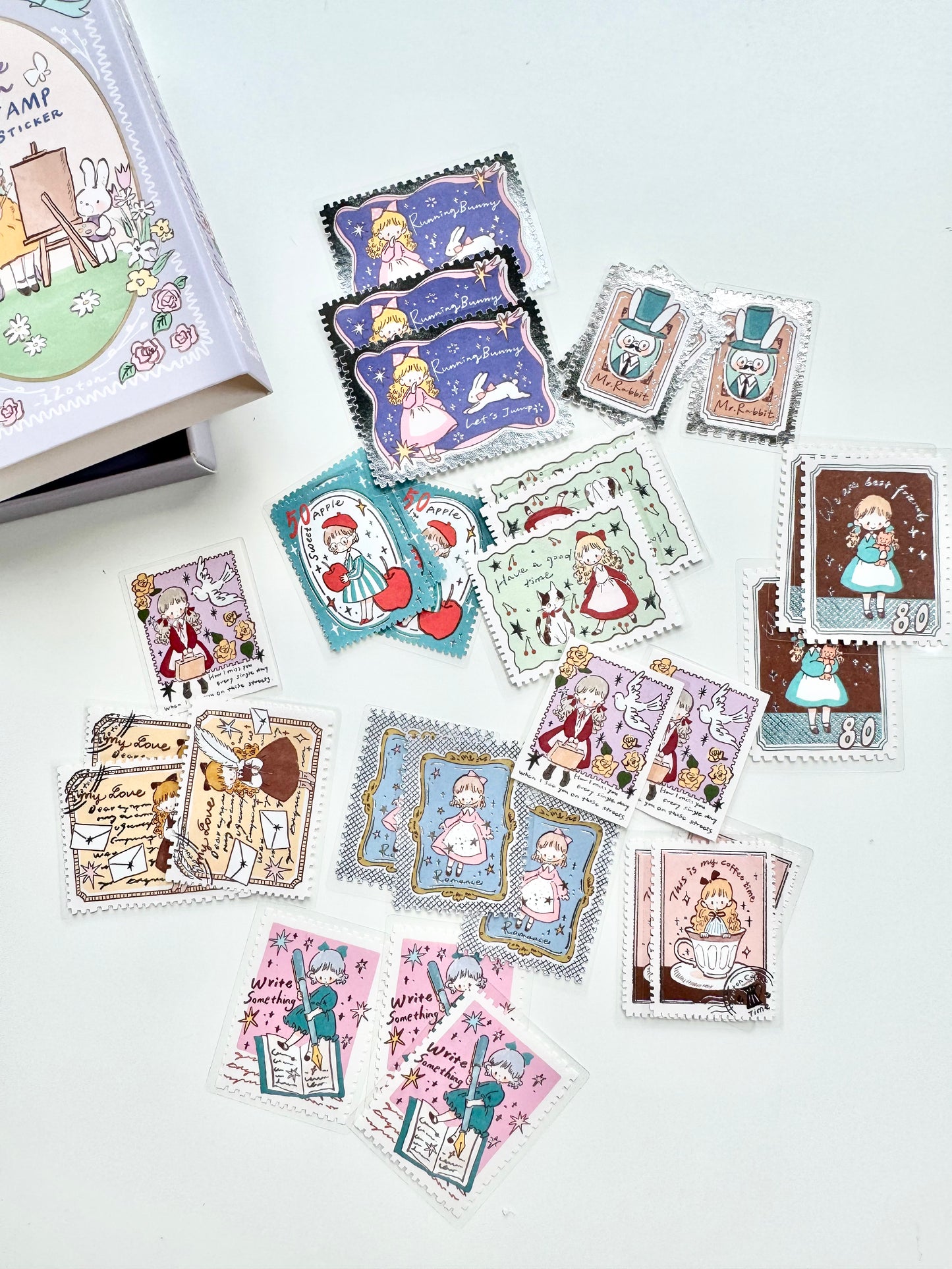 NEW! Molinta - Stamp Sticker | Gold/ Silver Foil | 30pcs Sticker Pack | Stickers