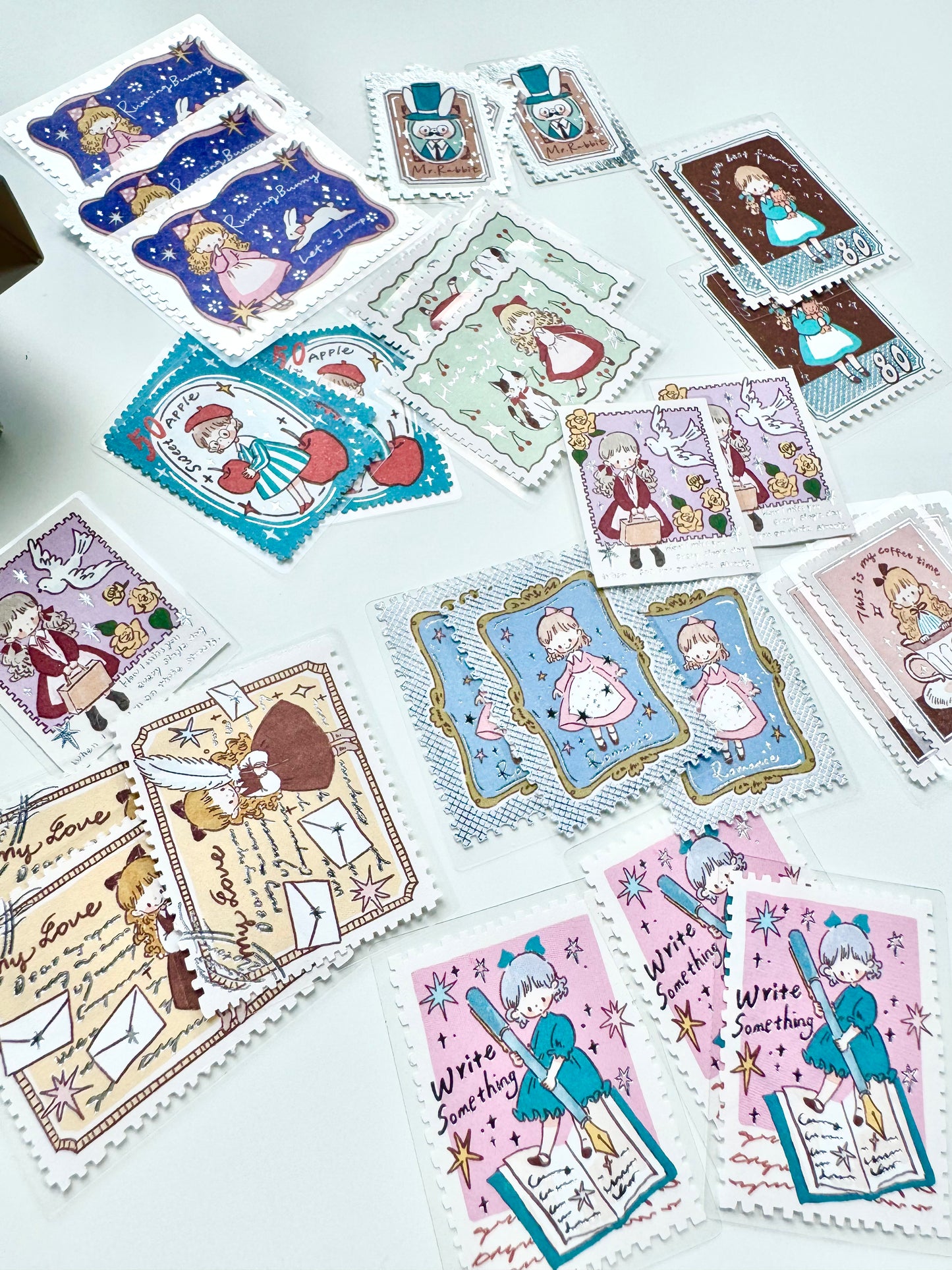 NEW! Molinta - Stamp Sticker | Gold/ Silver Foil | 30pcs Sticker Pack | Stickers