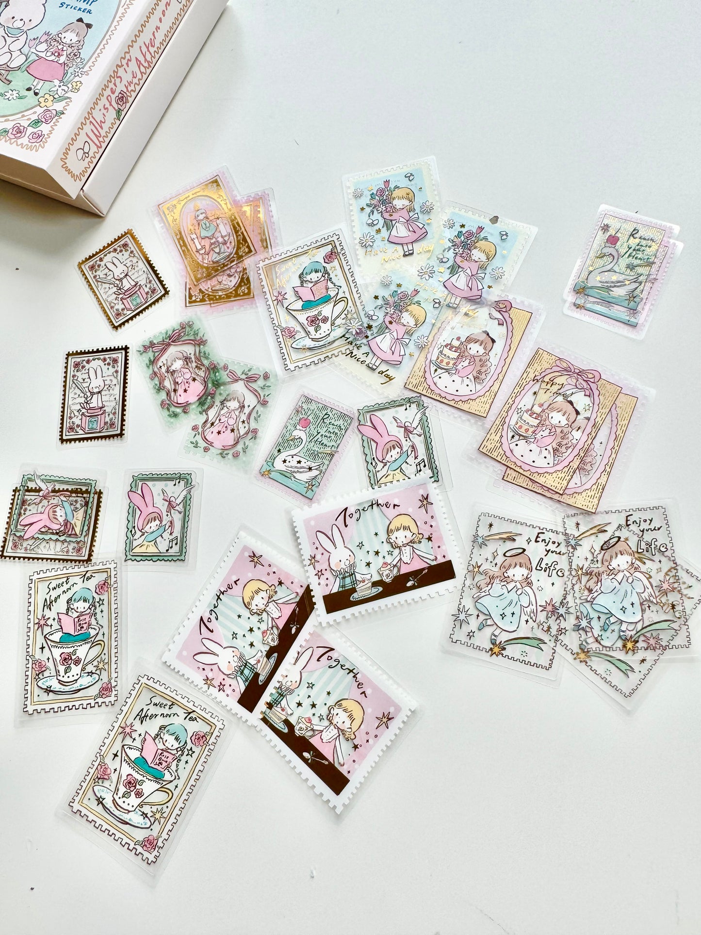 NEW! Molinta - Stamp Sticker | Gold/ Silver Foil | 30pcs Sticker Pack | Stickers