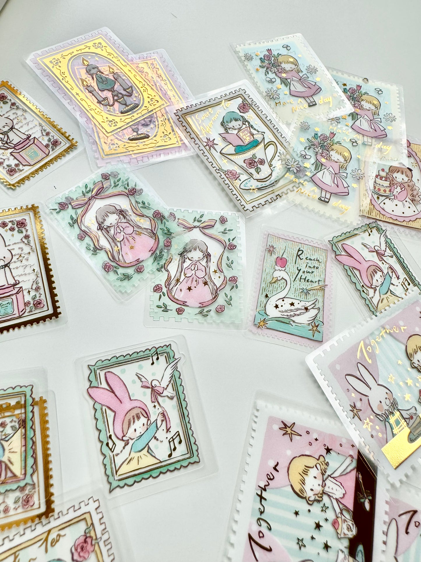 NEW! Molinta - Stamp Sticker | Gold/ Silver Foil | 30pcs Sticker Pack | Stickers