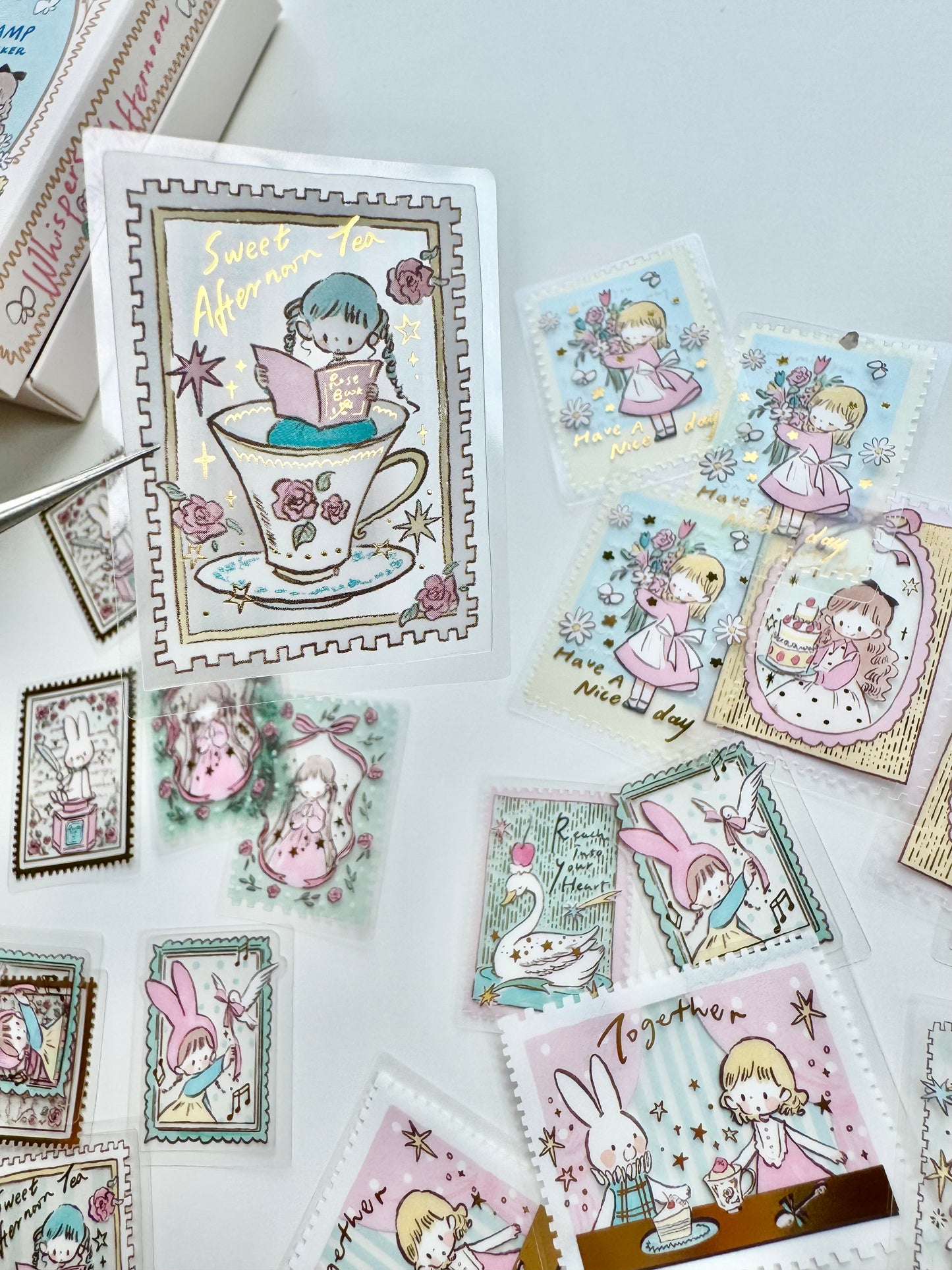 NEW! Molinta - Stamp Sticker | Gold/ Silver Foil | 30pcs Sticker Pack | Stickers