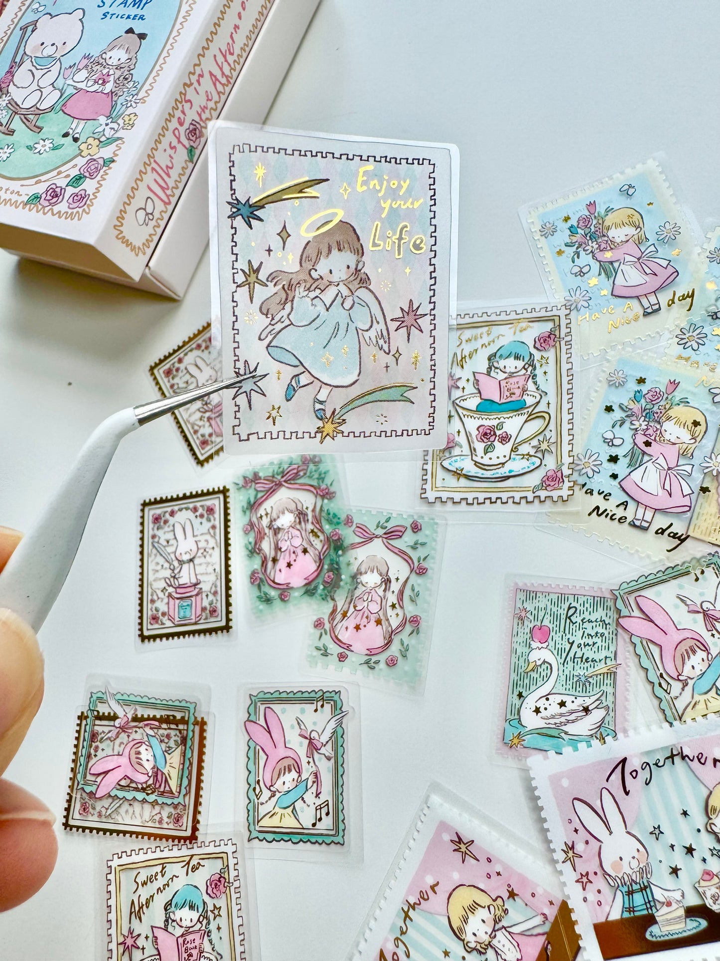 NEW! Molinta - Stamp Sticker | Gold/ Silver Foil | 30pcs Sticker Pack | Stickers