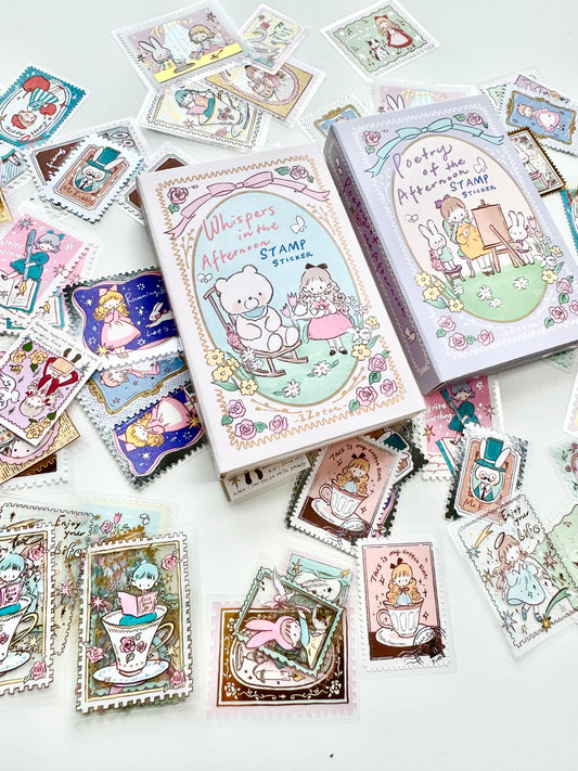 ( RESTOCK SOON! ) Molinta - Stamp Sticker | Gold/ Silver Foil | 30pcs Sticker Pack | Stickers