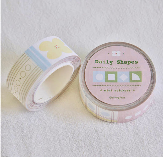 Afterglows - Daily Shapes | 2cm Kiss-cut Sticker Tape | Release Paper | 5M