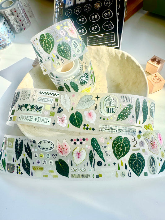 NEW! Wines - Plants  | Kiss-cut | 5cm Glitter PET Tape | Release Paper | 5M