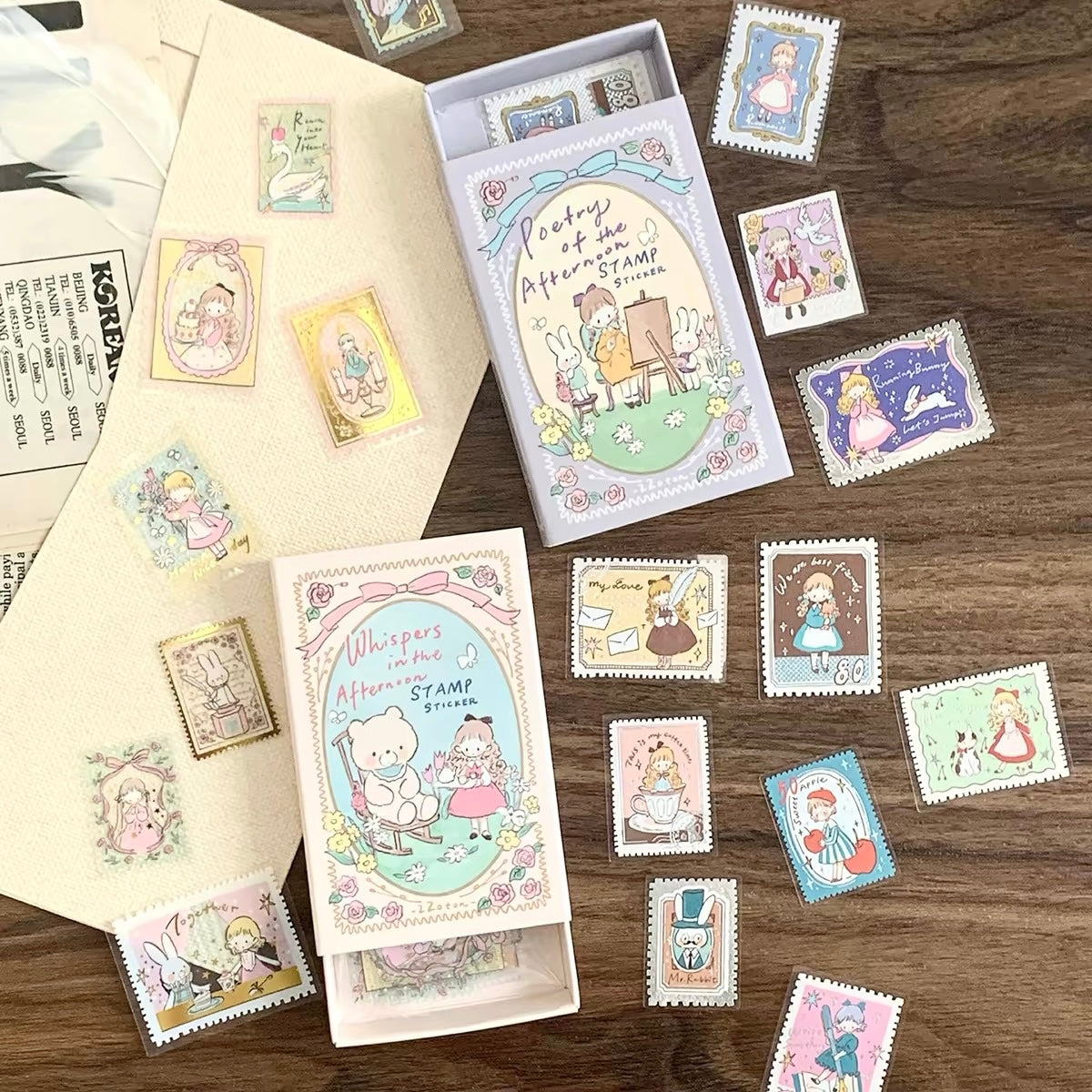 NEW! Molinta - Stamp Sticker | Gold/ Silver Foil | 30pcs Sticker Pack | Stickers