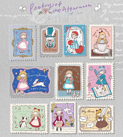 NEW! Molinta - Stamp Sticker | Gold/ Silver Foil | 30pcs Sticker Pack | Stickers