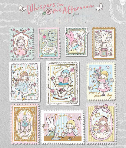 NEW! Molinta - Stamp Sticker | Gold/ Silver Foil | 30pcs Sticker Pack | Stickers