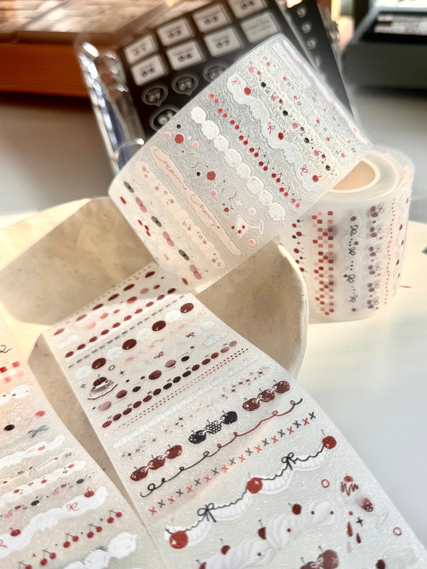 NEW! Wines - Cherry Cream | Kiss-cut | 6cm Glitter PET Tape | Release Paper | 5M
