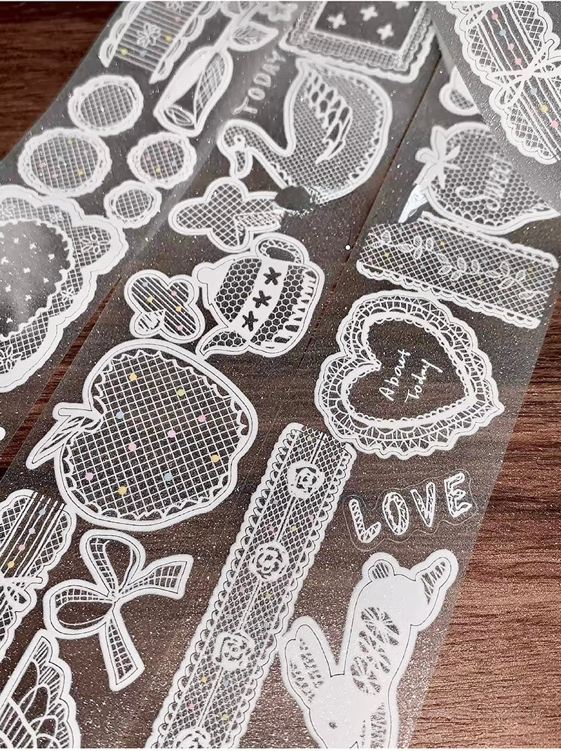 NEW! Molinta - Old Paris Lace | Kiss-cut | Glitter PET | 4cm Tape | Release Paper | 5M