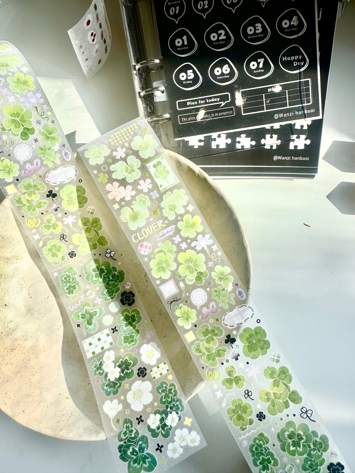 NEW! Wines - Lucky Clover | Kiss-cut | 5cm Glitter PET Tape | Release Paper | 5.25M