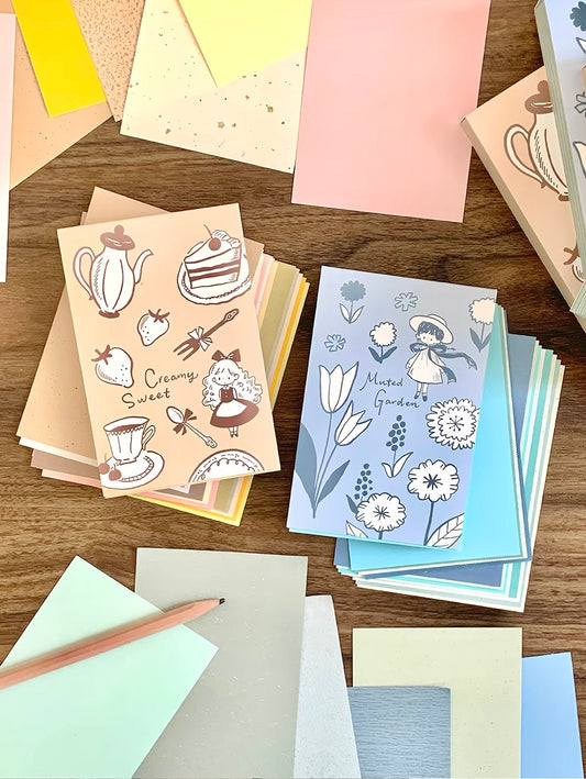 NEW! Molinta - 100 Sheets Specialty Papers Notebook | 25 Assorted | Memo Pad | Ephemera Pape