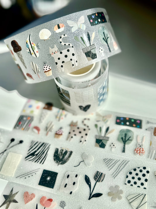 20Sui Studio | Zhi Mian Lab | Kiss-cut | 5cm glitter PET Tape | Release Paper | 5M