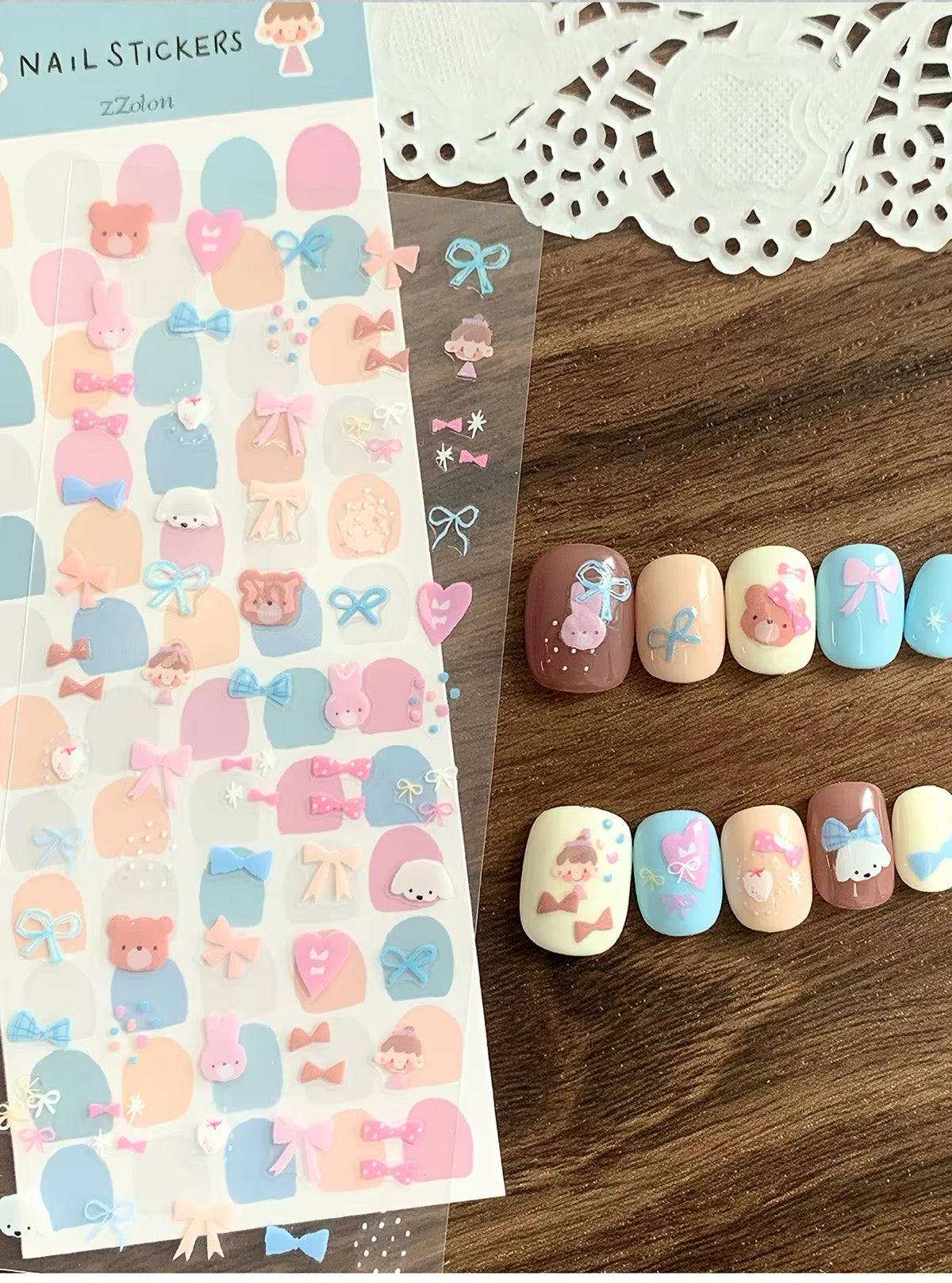SPECIAL OFFER! Molinta - Nail Sticker Set | 6 Sheets | 3D Embossed | Jelly | Waterproof