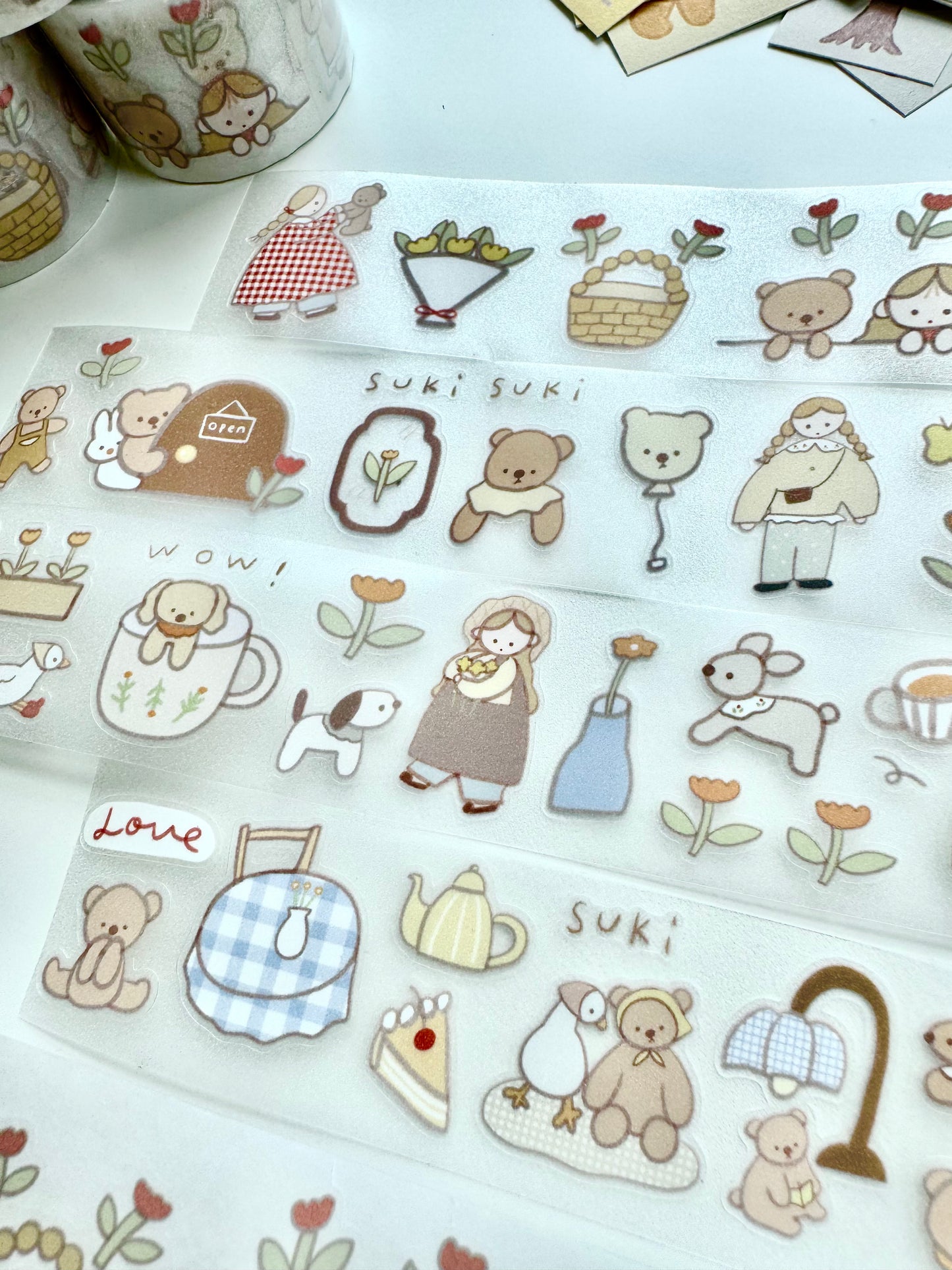 NEW! Lazy Home X Ranmyu - Little Bear Girl | Kiss-cut | 3.5cm Tape |  Release Paper | 5M