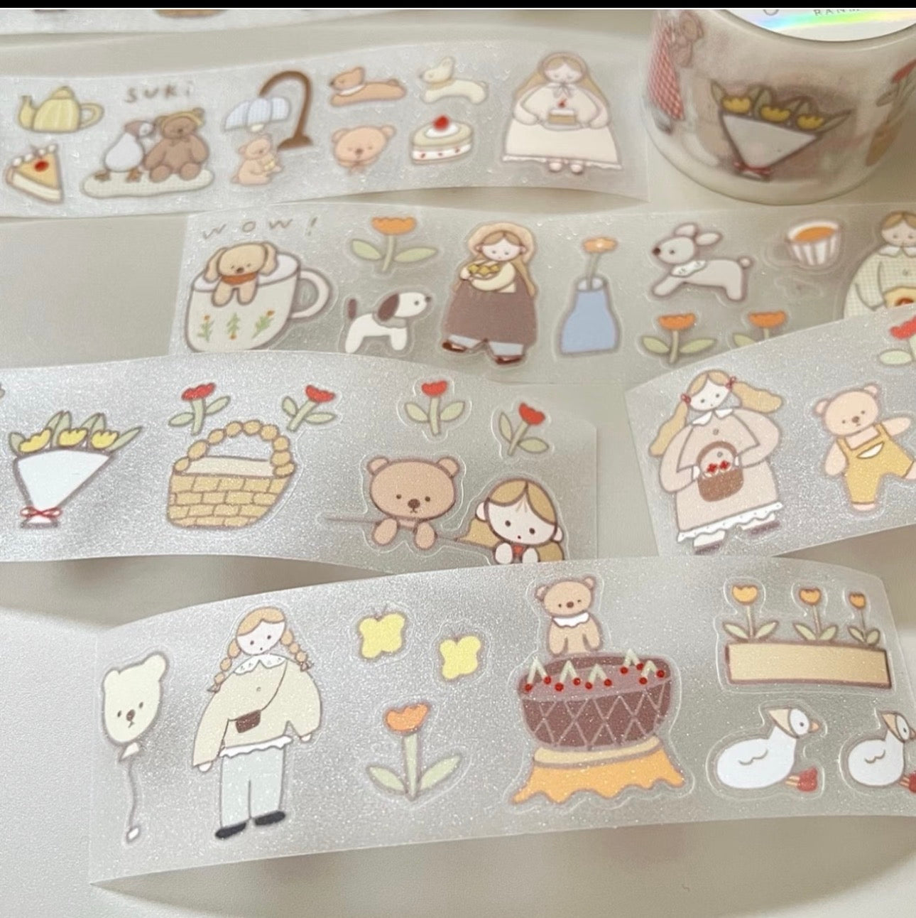 NEW! Lazy Home X Ranmyu - Little Bear Girl | Kiss-cut | 3.5cm Tape |  Release Paper | 5M
