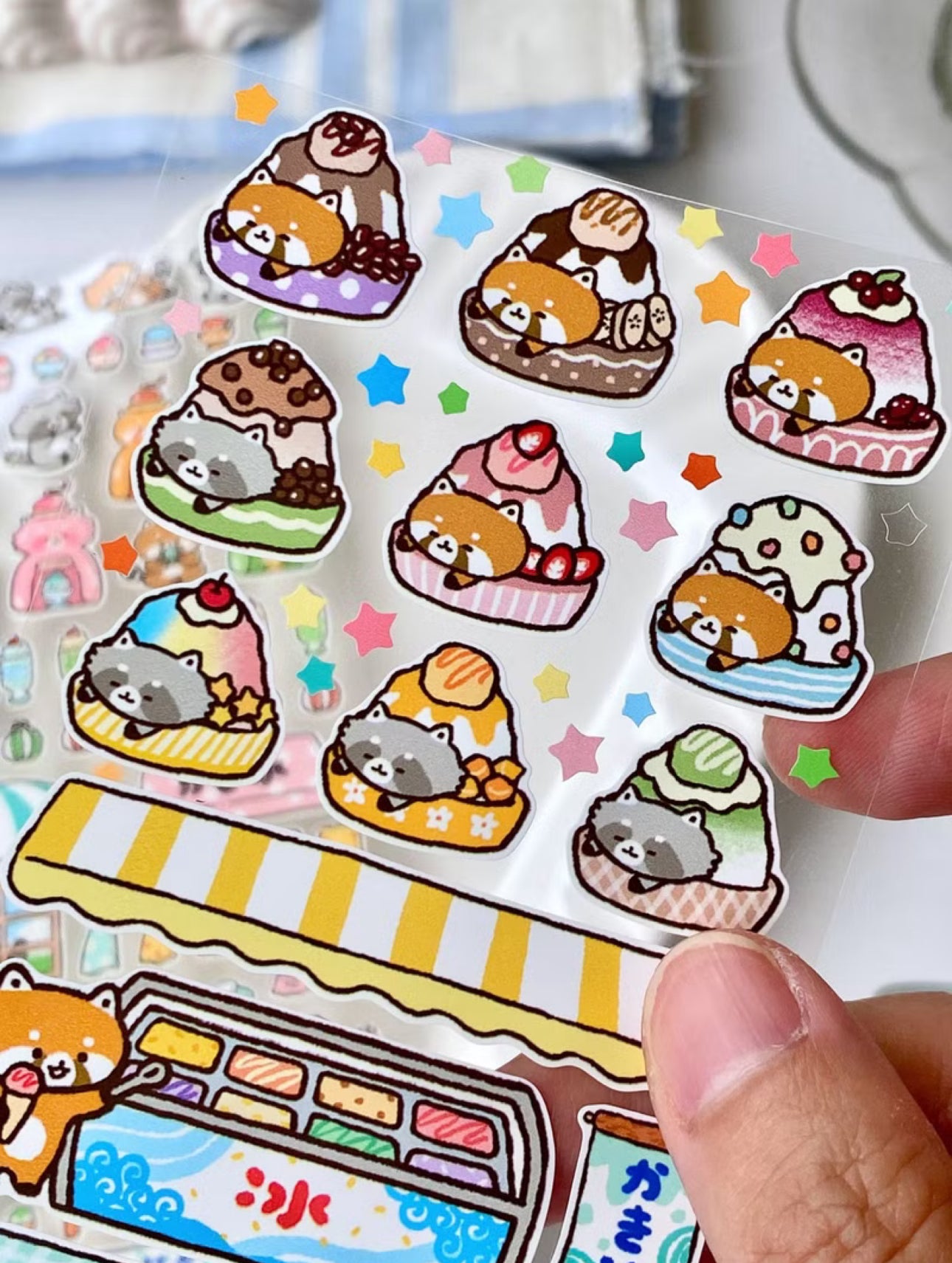 NEW! Raccoon House -  Shaved Ice | Kiss-cut | 7cm Synthetic Paper Tape |  Release Paper | 3M