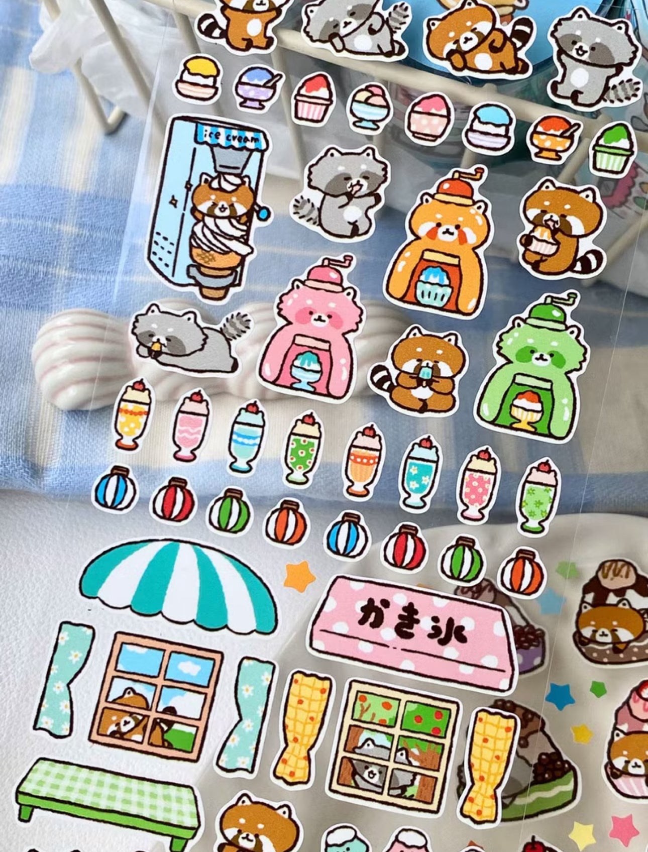 NEW! Raccoon House -  Shaved Ice | Kiss-cut | 7cm Synthetic Paper Tape |  Release Paper | 3M